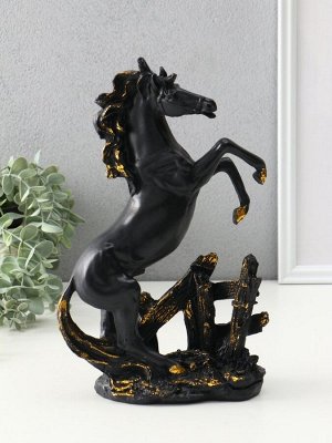 Фигура «Конь у ограды», 29.5x18x8.5 см, чёрный с позолотой