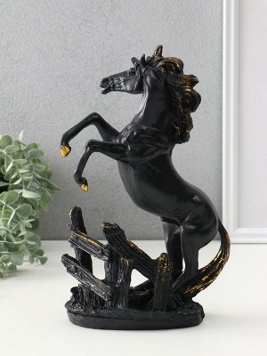 Фигура «Конь у ограды», 29.5x18x8.5 см, чёрный с позолотой