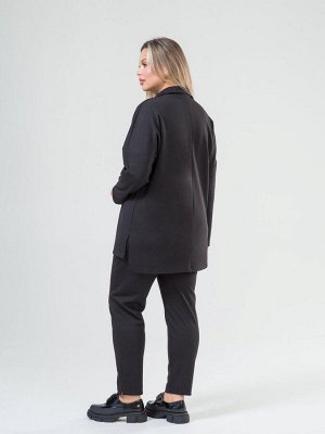 Комплект Состав: вискоза 50% полиэстер 50%. Материал: Трикотаж плотный. Тип: Офисная. Сезон: Круглый год. Цвет модели: черный. Параметры модели: 105-87-116. Страна производства: Россия.