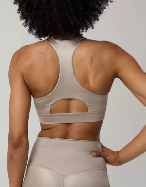 By Aerie Goals Gloss High Neck Sports Bra