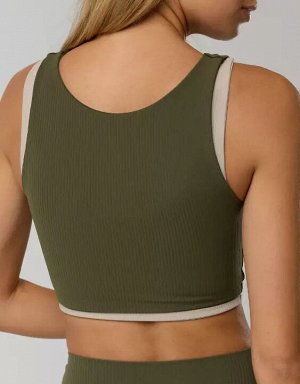 By Aerie Real Me XTRA Rib Switch Up High Neck Sports Bra