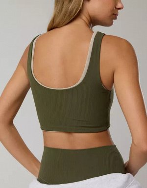By Aerie Real Me XTRA Rib Switch Up High Neck Sports Bra