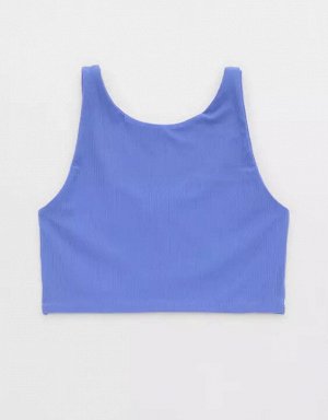 By Aerie Real Me XTRA Rib Switch Up High Neck Sports Bra