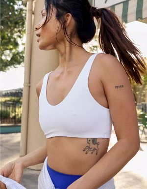 By Aerie Real Me XTRA Rib Switch Up V-Neck Sports Bra