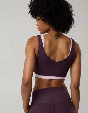 By Aerie Real Me XTRA Rib Switch Up V-Neck Sports Bra