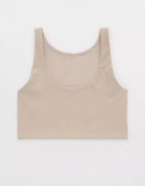 By Aerie Real Me XTRA Rib Switch Up High Neck Sports Bra