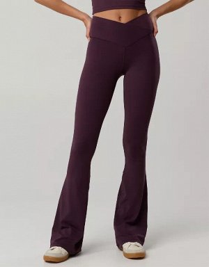 By Aerie Real Me High Waisted Crossover Flare Legging