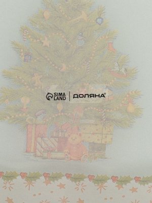 Блюдо новогоднее сервировочное Доляна «Рождественская ель», 29.5x19.5 см, стекло, белое, зелёное