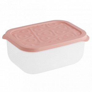 Контейнер для продуктов пластмассовый "Flexo" 1,9л, 21х15х9см, розовый, подходит для СВЧ (Россия)