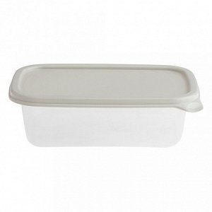 Контейнер для продуктов пластмассовый "Романо" 0,45л, 15,9х10,4х5,1см, светло-серый, подходит для СВЧ (Россия)