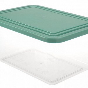 Контейнер для продуктов пластмассовый 0,4л, 9х6х12,5см, фисташковый, подходит для СВЧ (Россия)