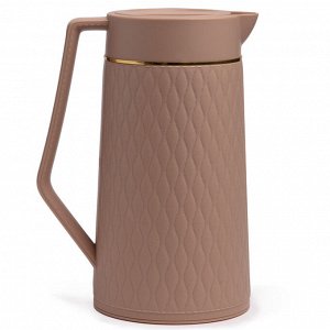 Термокувшин 1 л с двойными стенками, стеклянная колба, кофейный