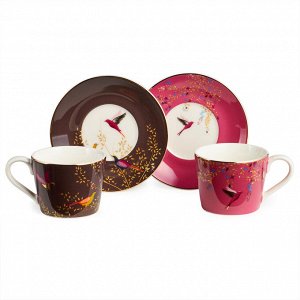 Кофейный набор Lefard Golden Birds на 2 персоны, 4 предмета, 120 мл, фарфор