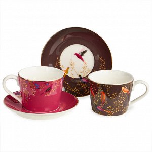 Кофейный набор Lefard Golden Birds на 2 персоны, 4 предмета, 120 мл, фарфор