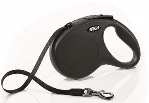 flexi рулетка New Classic M (до 25 кг) 5 м лента черная