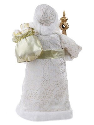 Новогодняя фигурка Дед Мороз В золотистой шубке, (ПВХ, полиэстер) / 20,5x12,5x41,5см (НГ)