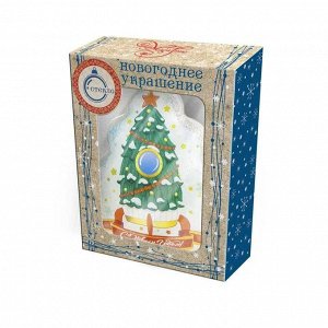 Новогоднее подвесное украшение Космическая елка из стекла / 2х9,5х8см (НГ)