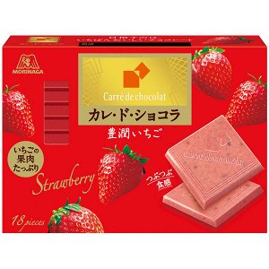 Шоколад Carre de Chocolat "Клубника" 18шт, Morinaga, 87г