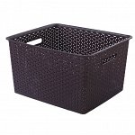 Корзина пластиковая &quot;&quot;плетение&quot;&quot; без крышки, макси .022
