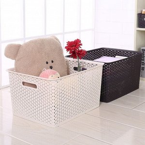 Корзина пластиковая ""плетение"" без крышки, макси 42 x 35 x 24 см