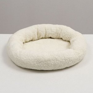 Лежанка для собак и кошек «Уют», мягкий мех, 50x42x11 см, молочная