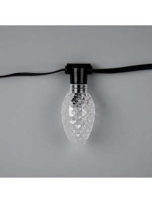 Умная гирлянда «Нить» 6 м с насадками «Шишки», IP20, тёмная нить, 20 LED, свечение RGB, USB