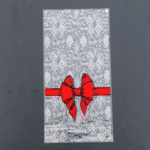 Пакет фасовочный новогодний БОПП, с донной складкой, «Бант» 15x30 см