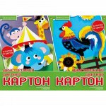 Набор цветного картона двустороннего А4 10цв 5л мелованного &quot;Хобби тайм&quot; 2 вида 11-405-241 Альт {Россия}