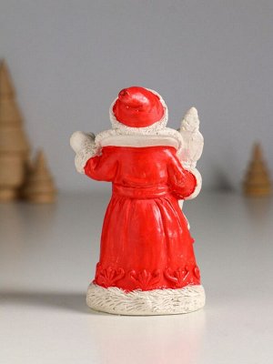 Фигурка гипс «Дед Мороз с посохом», 10x6 см