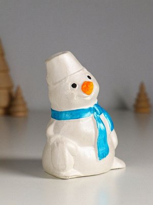 Фигурка гипс «Снеговик», 10x6 см, перламутр