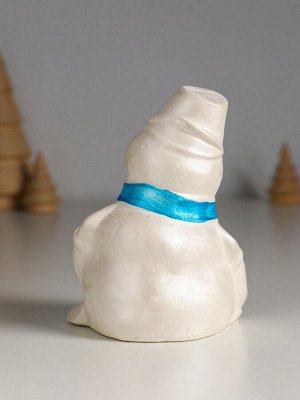 Фигурка гипс «Снеговик», 10x6 см, перламутр