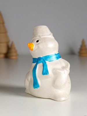 Фигурка гипс «Снеговик», 10x6 см, перламутр