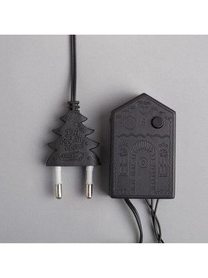 Гирлянда «Нить» 5 м с насадками «Шарики синие», IP20, тёмная нить, 30 LED, свечение синее, 8 режимов, 220 В