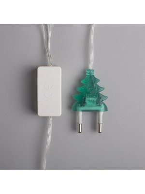 Гирлянда «Нить» 5 м с насадками «Шарики льда», IP20, прозрачная нить, 20 LED, свечение мульти (RG/RB), мигание, 220 В