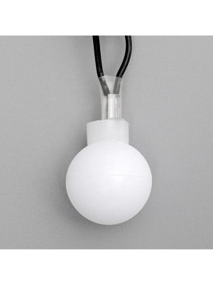 Гирлянда «Нить» 5 м с насадками «Шарики белые», IP20, тёмная нить, 30 LED, свечение белое, 8 режимов, 220 В