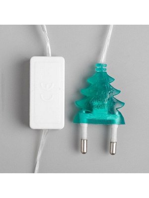 Гирлянда «Нить» 5 м с насадками «Шарики белые», IP20, прозрачная нить, 20 LED, свечение мульти (RG/RB), мигание, 220 В