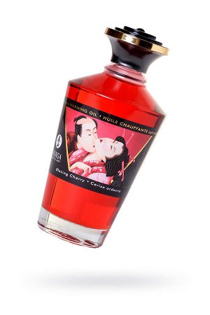 Масло массажное для тела Shunga «Пылающая вишня» (Blazing Cherry), разогревающее, 100 мл.