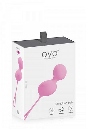 Вагинальные шарики OVO L3-6, силикон, розовый, 16,5 см