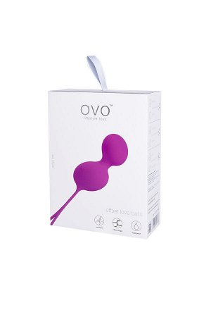Вагинальные шарики OVO L3-8, силикон, фиолетовый, 16,5 см