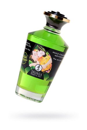 Масло массажное для тела Shunga «Экзотический зеленый чай» (Exotic Green Tea), разогревающее, 100мл.