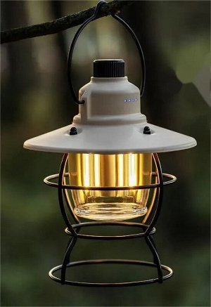 Retro Lamp. Многофункциональный кемпинговый фонарь. Аккумуляторная Ретро лампа водостойкая на 60 часов работы без подзарядки! Цвет черный