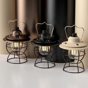 Retro Lamp. Многофункциональный кемпинговый фонарь. Аккумуляторная Ретро лампа водостойкая на 60 часов работы без подзарядки! Цвет черный