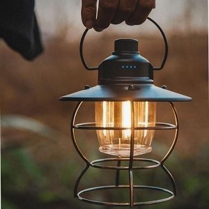 Retro Lamp. Многофункциональный кемпинговый фонарь. Аккумуляторная Ретро лампа водостойкая на 60 часов работы без подзарядки! Цвет черный