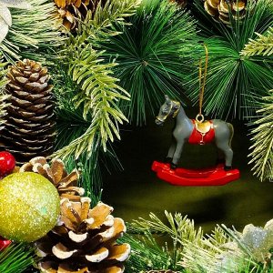 Елочная игрушка Лошадка качалка символ 2026 года