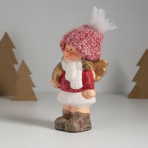 Фигурка керамика «Девочка-ангел в красном наряде, со звёздочкой», 7.5*5.5*17.5 см