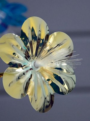 Светодиодное дерево «Неоновые цветы» 1.5 м, 80 LED, постоянное свечение, 220 В, свечение тёплое белое