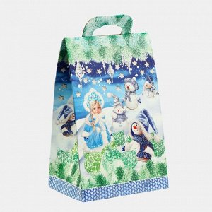 Подарочная коробка новогодняя Сумочка мини «Краски зимы» 14*10*22.3 см