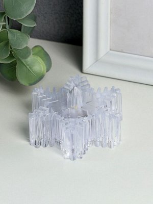 Светодиодная свеча LED RISALUX «Снежинка», ночник, 3*LR1130, прозрачный, 7*7*4.5 см