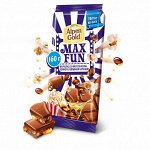Шоколад Alpen Gold Макс Фан мармелад со вкусом колы карамель попкорн 160г