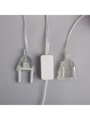 Гирлянда «Нить» 5 м с насадками «Розы жёлтые», IP20, прозрачная нить, 20 LED, свечение тёплое белое, 220 В